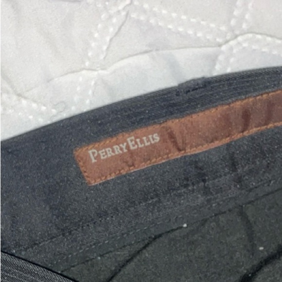 Perry Ellis Men's Black Pants pleated - Picture 2 of 16